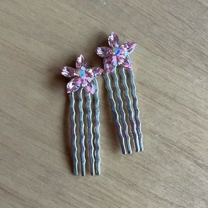 Pink rhinestone Hairpin Set